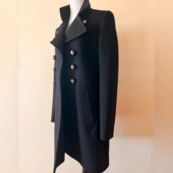 NWT Runway Emilio Pucci Wool Double Breasted Black Coat Italy Size 40 US 6 - Picture 11 of 15